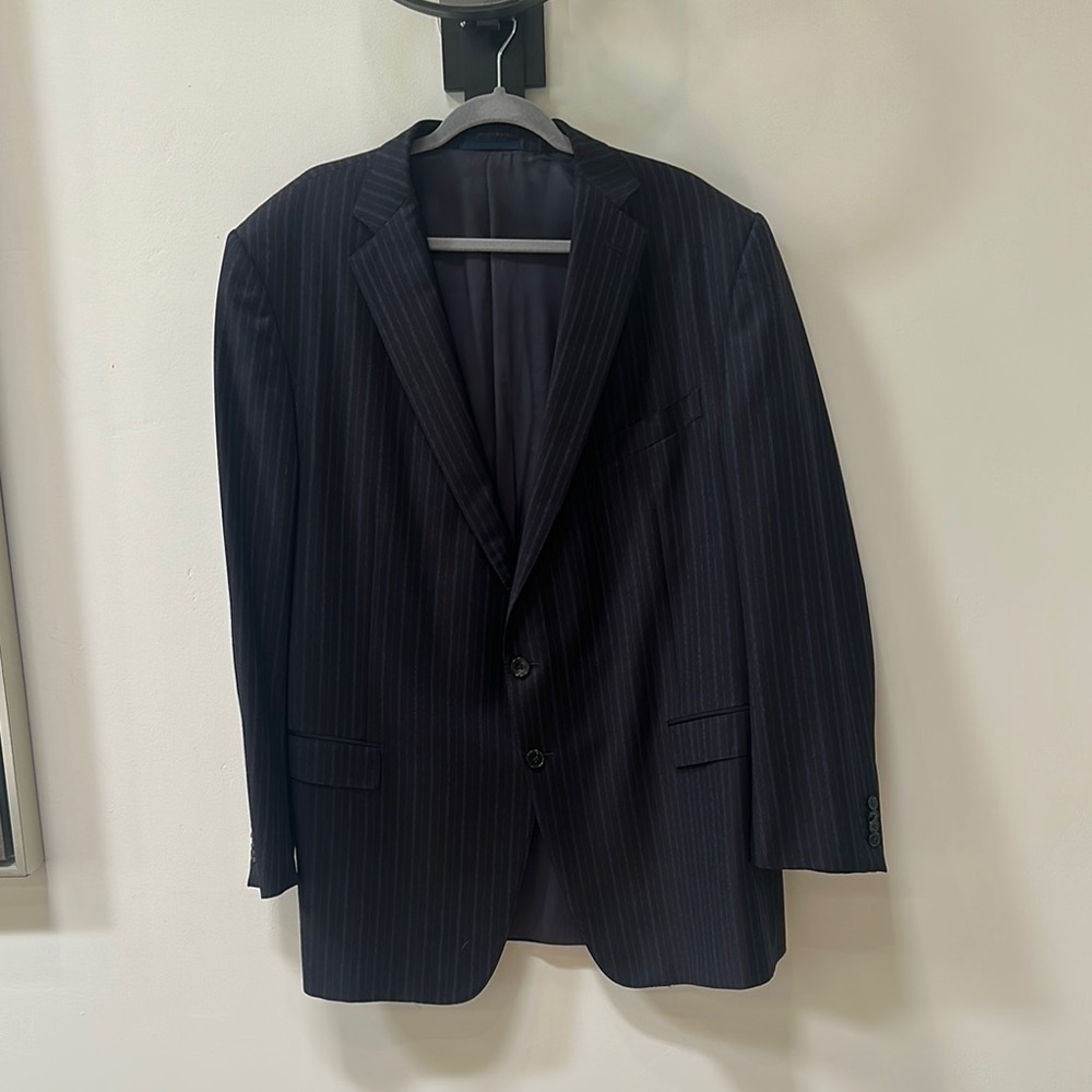 Classic Black Pinstripe Men's Blazer